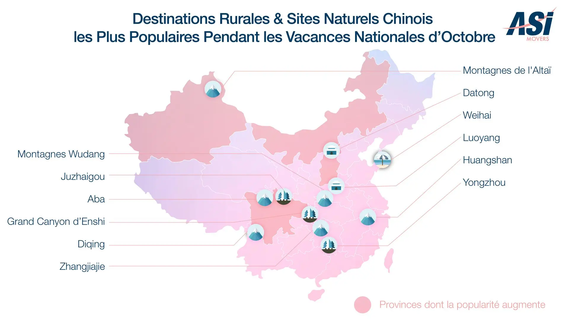 Destinations rurales & sites naturels chinois les plus populaires pendat les vacances nationales d'octobre: montagnes Qudqng, Jiuzhaigou